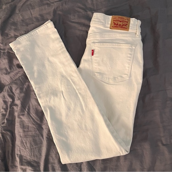 Levi's White Classic Straight Leg Jeans Women's Size 27 Denim Pants - Picture 5 of 9